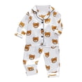 thumbnail image 1 of RMGVDSD Comfy Kids Pajamas Set Toddler Pajamas Cartoon Bear Print Long Sleeve Tops+Pants Sleepwear Outfits Baby Boy Pajamas Soft Loungewear 12-18 Months, 1 of 4