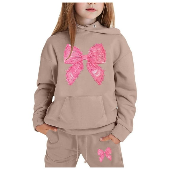 RMGVDSD Cute Toddler Girls Sweatsuit Children's Sweat Suit Little&Big Boys Girls Long Sleeve Hoodie Pullover Tops Pants Kids Hoodie Set Stylish Versatile Girl Outfit