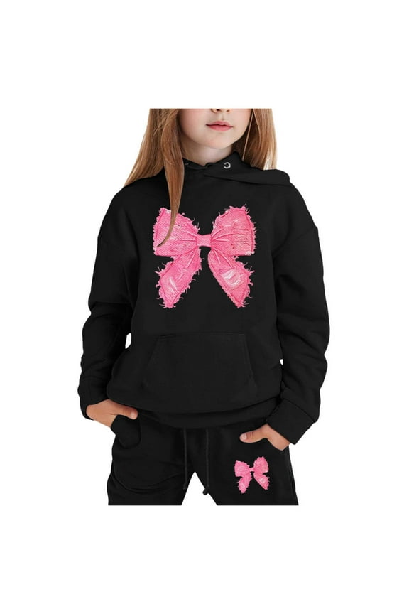 Cute Toddler Girls Sweatsuit Children's Sweat Suit Little&Big Boys Girls Long Sleeve Hoodie Pullover Tops Pants Kids Hoodie Set Versatile Stylish Clothes Set