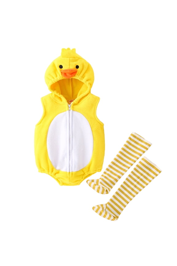 Easter Baby Clothes Toddler Girl Boy Outfits Hooded Romper Jumpsuit With Long Socks Sleeveless Bodysuits Crawling Suit 6-12 Months