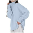thumbnail image 1 of RMGVDSD Fall Sweaters For Women Plus Size Tops Winter Clothes Long Sleeve Shirts Fall Outfits Turtleneck Knitted Sweater Solid Color Comfort Pullover Sweater Tops /Blue, 1 of 4