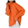 thumbnail image 1 of RMGVDSD Fall Sweaters For Women Plus Size Tops Winter Clothes Long Sleeve Shirts Fall Outfits Turtleneck Knitted Sweater Solid Color Fashion Basic Sweater Tops /Orange, 1 of 4
