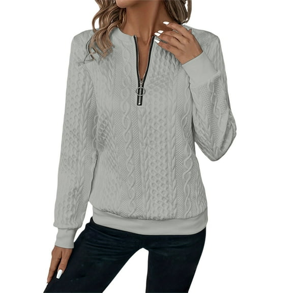 RMGVDSD Fall Sweatshirts for Women Women's Casual Half Zip Sweatshirt Solid Color Pullover Hoodie Simple Comfy Long Sleeve Shirts Fall Clothes Sweatshirts