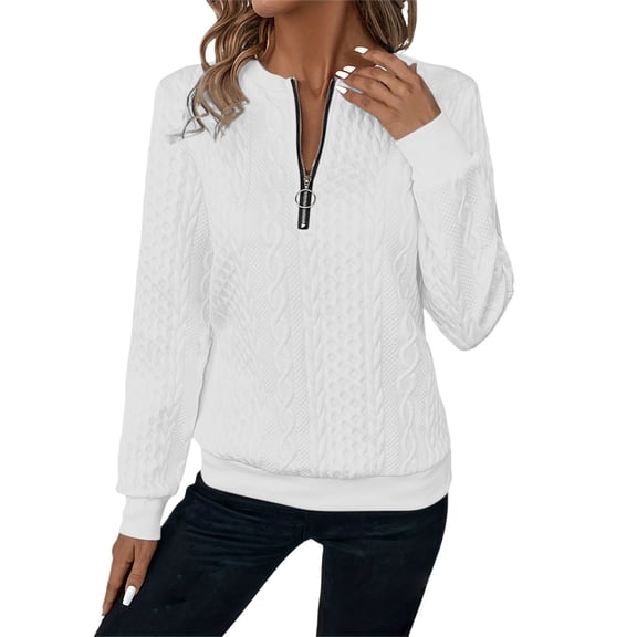 RMGVDSD Fall Sweatshirts for Women Women's Casual Half Zip Sweatshirt Solid Color Pullover Hoodie Simple Comfy Long Sleeve Shirts Soft Tops Fall Clothes