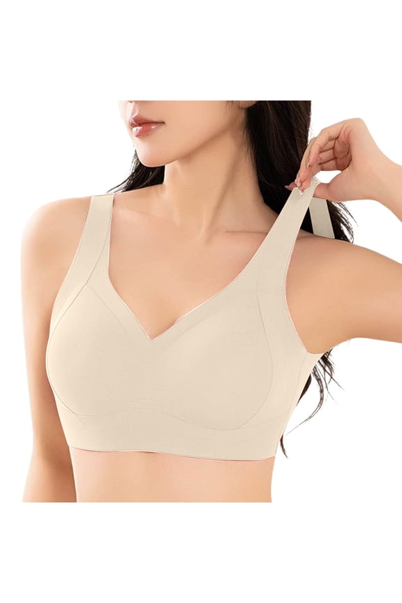 Fashion Bras for Women Seamless Fixed Cup Bralette Wireless Support Comfort T Shirt Bra Sagging Full Coverage Brassieres Versatile T-shirt Bra