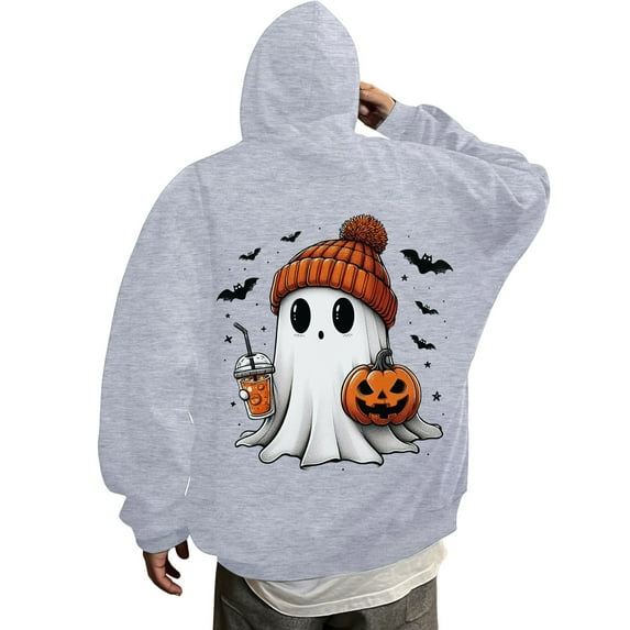 RMGVDSD Fashion Hoodies For Men Men's Hoodies Sweatshirts Halloween Print Long Sleeve Zip Up Hooded Sweatshirt Jacket Daily Casual Wear Fashion Zip Jacket S