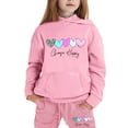 thumbnail image 1 of RMGVDSD Girls 2 Piece Outfits Valentine'S Day Heart Print Sweatsuit Sets Long Sleeve Letter Printed Hoodie Sweatshirts And Pants Set Fashion Clothing, 1 of 7