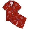 thumbnail image 1 of RMGVDSD Girls 2 Piece Summer Outfits Soft Girls Sleepwear Set Cartoon Bow Print Pajamas Short Sleeve Shirt And Shorts Comfortable Loungewear Outfits 2-3 Years, 1 of 4