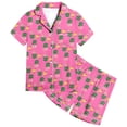 thumbnail image 1 of RMGVDSD Girls 2Pcs Pajama Sets Floral Print Kids Short Sleeve Button Down Shirt And Shorts Set Summer Sleepwear Outfits Stylish Nightgown for 12-13 Years, 1 of 4