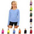 thumbnail image 1 of RMGVDSD Girls Athletic Shirts Long Sleeve T-Shirts Crew Neck Basic Tee Tops Kids Lightweight Solid Color Sports Tshirts 4-5 Years, 1 of 4
