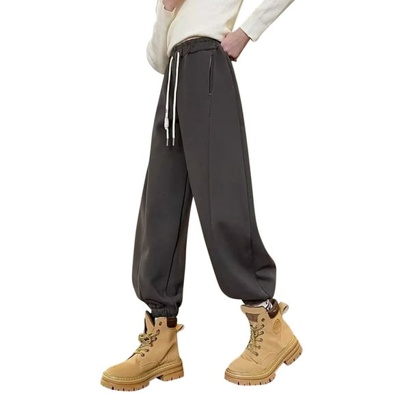 RMGVDSD Girls Baggy Jeans Girls Fleece Lined Athletic Pants Spring Fall Kids Joggers Comfortable Sports Trousers Travel Resort Trousers For 7-8 Years