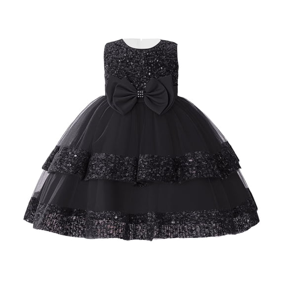 RMGVDSD Girls Birthday Dress Sequins Tiered Tutu Princess Dresses Flower Girl Wedding Party Gown Formal Dress Holiday Celebration Preppy Casual Pants