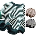 thumbnail image 1 of RMGVDSD Girls Black White Striped Crewneck Sweatshirt Loose Long Sleeve Pullover Tops Fall Clothes Kids Classic Stripes Casual Shirts 7-8 Years, 1 of 8