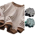 thumbnail image 1 of RMGVDSD Girls Black White Striped Crewneck Sweatshirt Loose Long Sleeve Pullover Tops Fall Clothes Kids Classic Stripes Casual Shirts 9-10 Years, 1 of 3