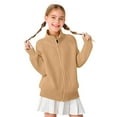 thumbnail image 1 of RMGVDSD Girls Cable Knit Zip Up Cardigans Classic Solid Color Zip Front Cardigan Sweater Jacket For Girls Boys Comfortable Knit Outerwear For Children Comfort Versatile 4-5 Years, 1 of 8