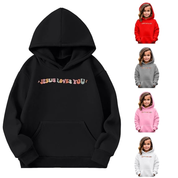 RMGVDSD Girls Casual Long Sleeve Hoodies Letter Print Pullover Hooded Sweatshirt Tops with Pocket Kids Hoodie Fall Daily School Wear Daily Comfort Wear 6-7 Years