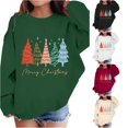 thumbnail image 1 of RMGVDSD Girls Casual Pullover Sweatshirt Graphic Print Long Sleeve Crewneck Sweatshirts Loose Fit Soft Tops for Holiday Festive Outfit Comfort Sweatshirt 11-12 Years, 1 of 4