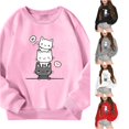 thumbnail image 1 of RMGVDSD Girls Crewneck Sweatshirt Cute Graphic Pullover Tops Autumn Winter Long Sleeve Sweatshirts Loose Fit Casual Shirt Dailywear Casual Girl Clothes 5-6 Years, 1 of 6