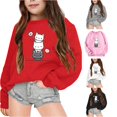 thumbnail image 1 of RMGVDSD Girls Crewneck Sweatshirt Cute Graphic Pullover Tops Autumn Winter Long Sleeve Sweatshirts Loose Fit Casual Shirt Dailywear Kids Sweatshirt 7-8 Years, 1 of 6