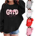 thumbnail image 1 of RMGVDSD Girls Cute Bow Graphic Print Sweatshirts Long Sleeve Crewneck Pullover Tops Kids Drop Shoulder Sweatshirt Trendy Preppy Clothes 9-10 Years, 1 of 4