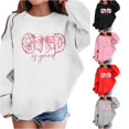 thumbnail image 1 of RMGVDSD Girls Cute Bow Graphic Print Sweatshirts Long Sleeve Crewneck Pullover Tops Kids Drop Shoulder Sweatshirt Trendy Preppy Clothes 9-10 Years, 1 of 4