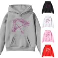 thumbnail image 1 of RMGVDSD Girls Cute Hoodies Kids Horse Print Long Sleeve Hooded Sweatshirts Back To School Graphic Pullover Tops Fall Winter Clothes Casual Girl Clothes 10-11 Years, 1 of 4