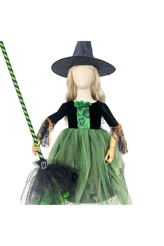 Girls Dresses Cute Princess Dress Halloween Witch Party Outfit With Hat For Kids Toddler Girls Party Performance Clothes Girls Dress Clothes