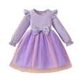thumbnail image 1 of RMGVDSD Girls Easter Dresses Girls Long Sleeve Star Print Tulle Dress With Bow Elegant Party Dresses Spring Autumn Sundress School Wear 4-5 Years, 1 of 9