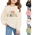 thumbnail image 1 of RMGVDSD Girls First Day Of School Sweatshirt Kids Letter Print Pullover Crewneck Sweatshirts Back To School Casual Long Sleeve Tops Tween Girls Sweatshirt 4-5 Years, 1 of 7