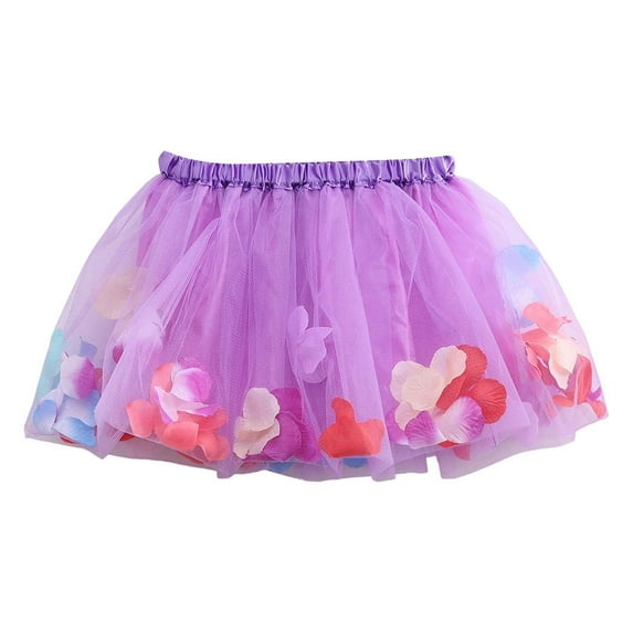 RMGVDSD Girls Floral Skirt Kids Tutu Skirts Waist Layered Tulle Skirts Dance Party Festive Easter Clothes For Performances Celebrations 2-4 Years