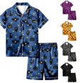 thumbnail image 1 of RMGVDSD Girls Halloween Pajamas Set 2 Piece Sleepwear Kids Cartoon Print Short Sleeve Shirt and Shorts Pajama Sets Stylish Loungewear 6-7 Years, 1 of 5