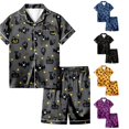 thumbnail image 1 of RMGVDSD Girls Halloween Pajamas Set 2 Piece Sleepwear Kids Cartoon Print Short Sleeve Shirt and Shorts Pajama Sets Stylish Loungewear 8-9 Years, 1 of 5