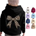 thumbnail image 1 of RMGVDSD Girls Hoodie Long Sleeve Leopard Bow Graphic Sweatshirts Kids Cute Pullover Tops Fall Clothes Trendy Hoodies School Wear 3-4 Years, 1 of 5