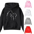 thumbnail image 1 of RMGVDSD Girls Hoodies Kids Cute Graphic Print Long Sleeve Hooded Sweatshirts Back To School Pullover Tops Trendy Fall Winter Clothes Trendy Sweatshirt 10-11 Years, 1 of 4
