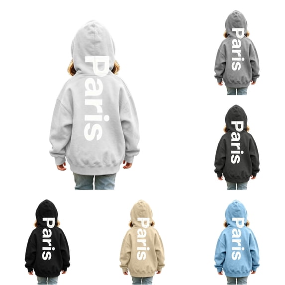 RMGVDSD Girls Hoodies Letter Print Pullover Hooded Sweatshirt Tops Kids Lightweight Casual Hoodie Sweatshirts Fashion Trendy Clothes Kids Sweatshirt 13-14 Years