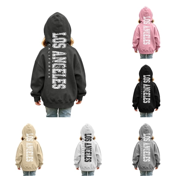RMGVDSD Girls Hoodies Letter Print Pullover Hooded Sweatshirt Tops Kids Lightweight Casual Hoodie Sweatshirts Soft Fall Winter Clothes Cute Sweatshirt 2-3 Years