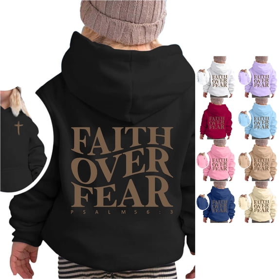 RMGVDSD Girls Hoodies & Sweatshirts Fall Winter Clothes Casual Letter Print Pullover Hooded Sweatshirt Tops for Kids School Daily Wear 11-12 Years