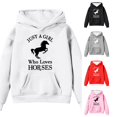 thumbnail image 1 of RMGVDSD Girls Hoodies Sweatshirts Fall Winter Pullover with Pocket Cute Horse Print Long Sleeve Hooded Sweatshirt for Kids Casual Tops Cute Party Wear 12-13 Years, 1 of 4