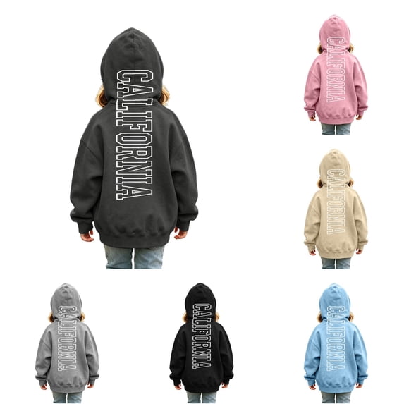 RMGVDSD Girls Hoodies Sweatshirts Kids Pullover Letter Print Hooded Sweatshirt Tops Lightweight Casual Hoodie Fashion Trendy Clothes Fall Girl Clothes 9-10 Years