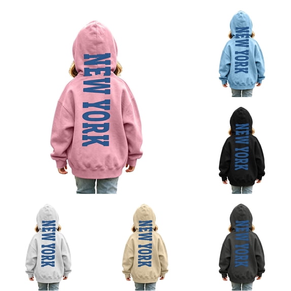 RMGVDSD Girls Hoodies Sweatshirts Letter Print Pullover Hooded Sweatshirt Tops Kids Lightweight Casual Hoodie Fashion Trendy Clothes Tween Girls Sweatshirt 9-10 Years