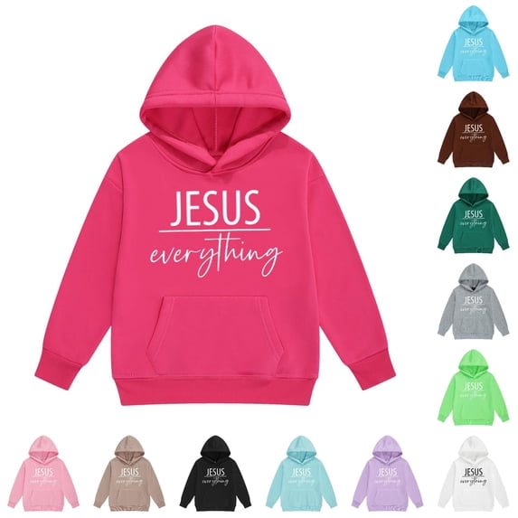 RMGVDSD Girls Hoodies & Sweatshirts for Little Kids/Big Kids Letter Print Hoodie Long Sleeve Pullover Hooded Sweatshirt Tops with Pocket Comfort Sweatshirt 3-4 Years