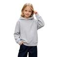 thumbnail image 1 of RMGVDSD Girls Hoodies Sweatshirts Long Sleeve Casual Pullover Solid Color Hooded Sweatshirt Top for Kids Tweens Lightweight Comfy Comfy Sweatshirt 13-14 Years, 1 of 7