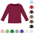 thumbnail image 1 of RMGVDSD Girls Long Sleeve Ribbed Shirts Slim Fit Crewneck Tee Shirts Solid Color Basic Tops Soft Tshirts Casual Kids T Shirts 11-12 Years, 1 of 3