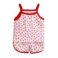 thumbnail image 1 of RMGVDSD Girls' Pajama Set Sleepwear Kid's Summer Homewear Baby Girls Cartoon Printed Sleeveless Suspenders Tops Shorts 2Pc Pajamas Suits Kids Holiday Loungewear, 1 of 3