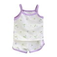 thumbnail image 1 of RMGVDSD Girls' Pajama Set Sleepwear Kid's Summer Homewear Baby Girls Cartoon Printed Sleeveless Suspenders Tops Shorts 2Pc Pajamas Suits Soft Nightwear Sleepwear, 1 of 3