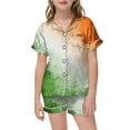 thumbnail image 1 of RMGVDSD Girls Pajamas Summer Short Sets Girls' St. Patrick's Day Printed Pajamas Short Sleeved Button Down Shirt Tops Shorts Sleepwear Set Trendy Comfort Sleepwear, 1 of 4
