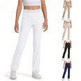 thumbnail image 1 of RMGVDSD Girls School Uniform Pants Kids Dress Pants High Stretchy Straight Leg Trousers with Pockets Fashion Spring Fall Back to School Slacks 14-15 Years, 1 of 6