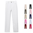 thumbnail image 1 of RMGVDSD Girls School Uniform Pants Kids Straight Fit Stretch Twill Chino Pant Comfortable Back to School Slacks Casual Trousers with Pockets 15-16 Years, 1 of 7