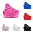 thumbnail image 1 of RMGVDSD Girls Sequin Crop Top Shiny Tees Sleeveless Tank Tops Stage Performance Dance Blouse Holiday Party Wear 9-11 Years, 1 of 3