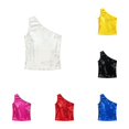 thumbnail image 1 of RMGVDSD Girls Sequin Tank Tops One-Shoulder Sleeveless Top Sparkly Glitter Stage Performance Shirts Holiday Party Wear 9-11 Years, 1 of 3
